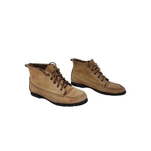 Cole Haan Country Ankle Boots 6.5* Womens Tan Nubuck Leather Vibram USA Made Lug